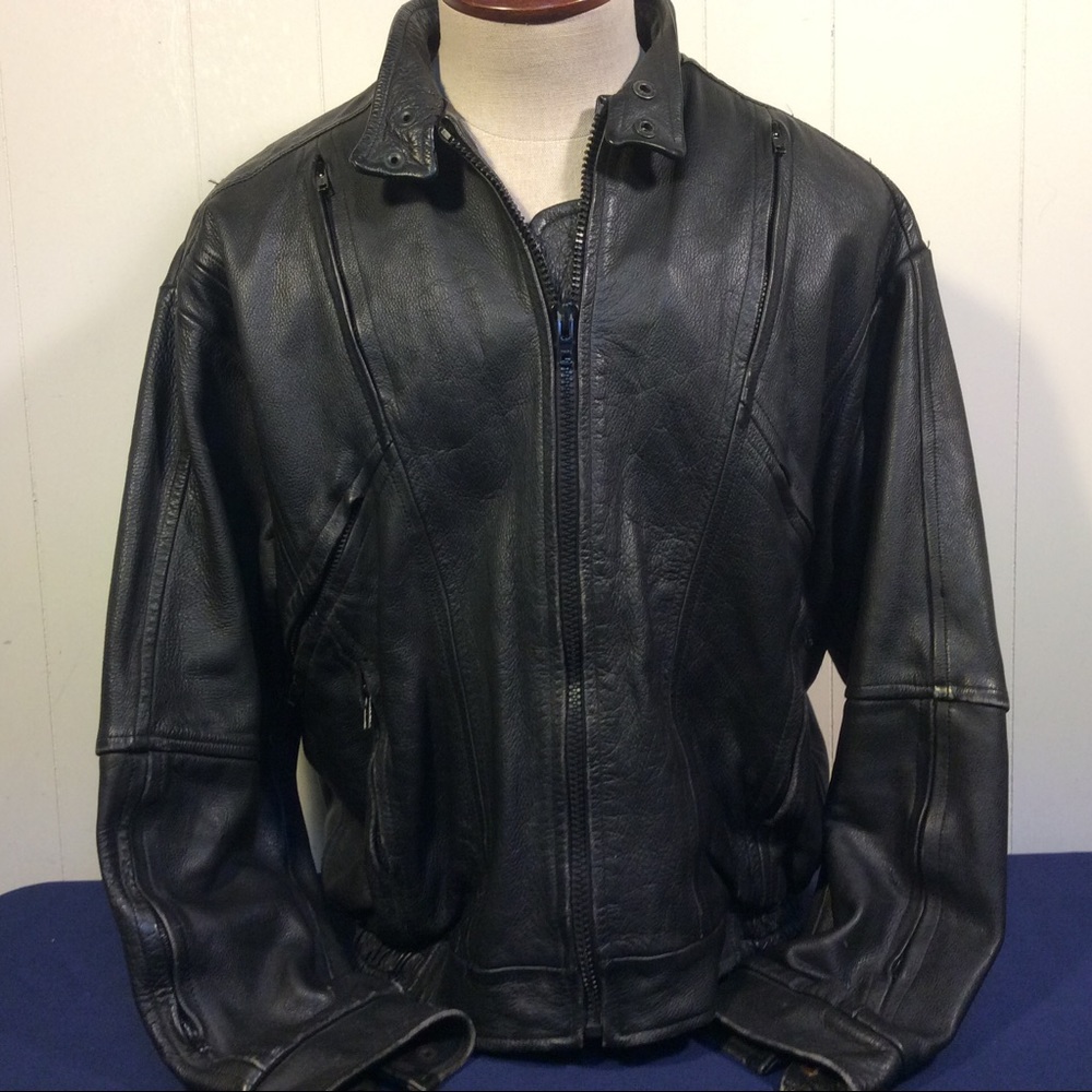 Protech Leather Apparel Men’s motorcycle leather jacket size Large